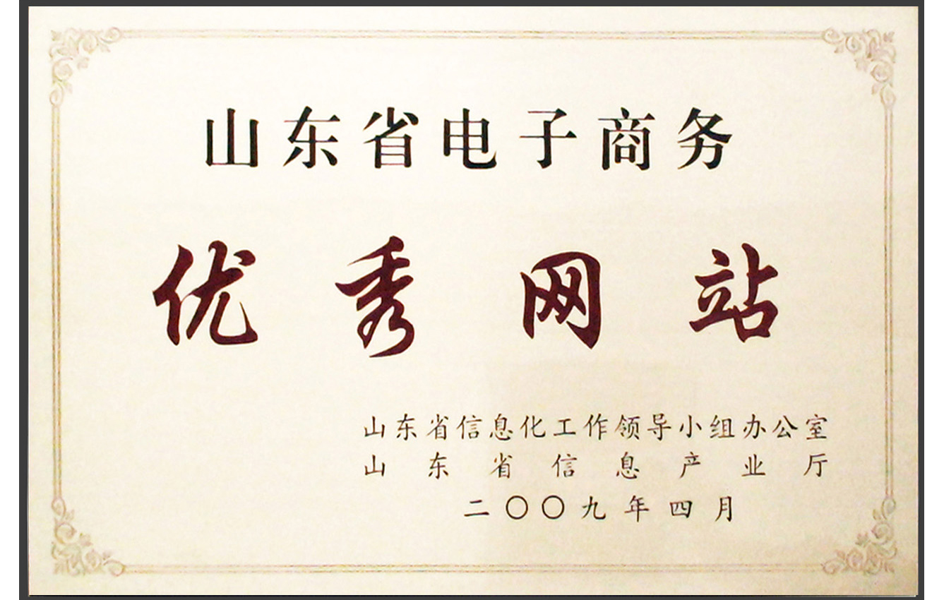 主題：山東省電子商務優秀網站 日期：2009-06-05
